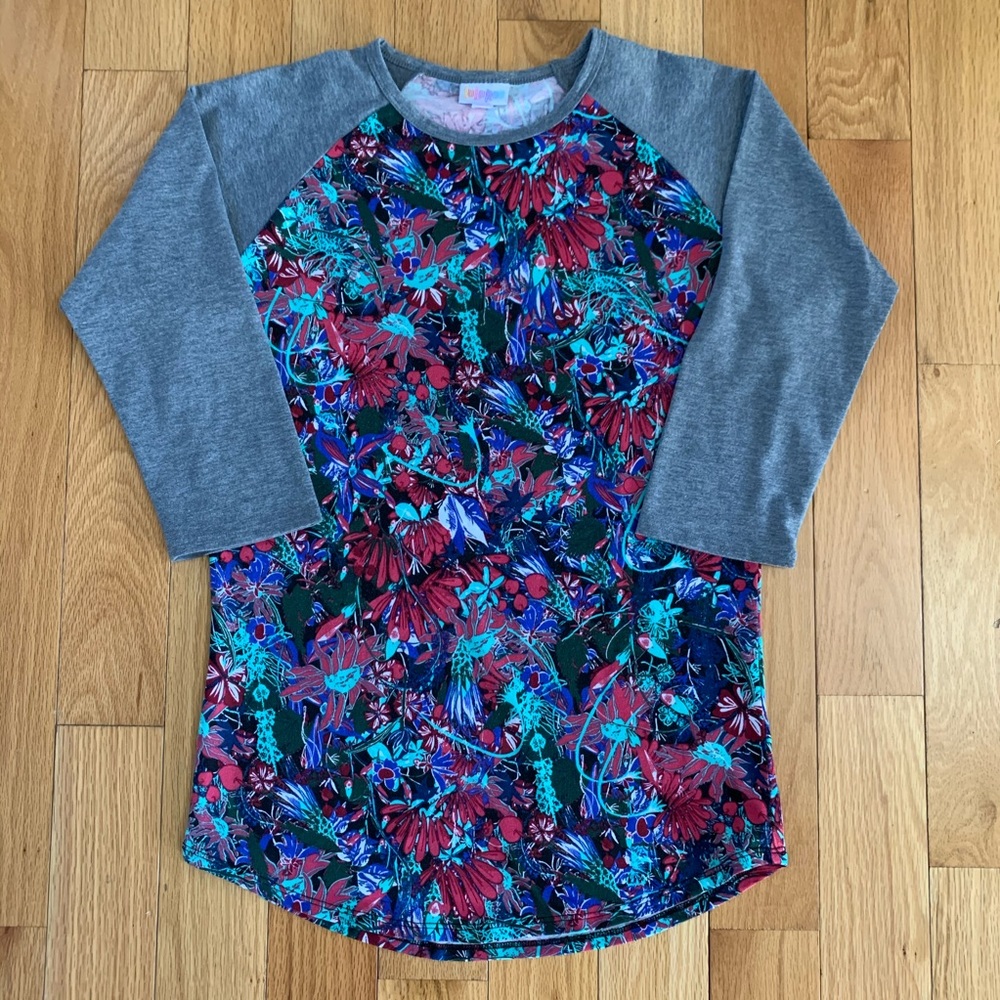 Floral LLR Randy Tee with solid sleeves - Picture 2 of 4